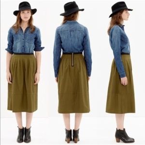 Madewell Olive Double Pocket Skirt